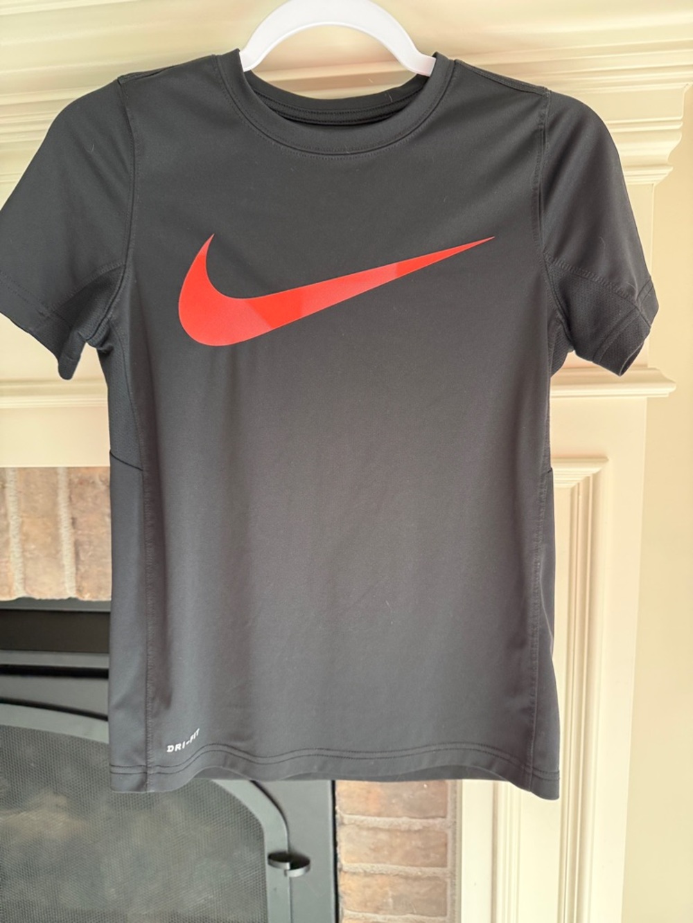 Nike Black Short Sleeve Tee with Red Swoosh